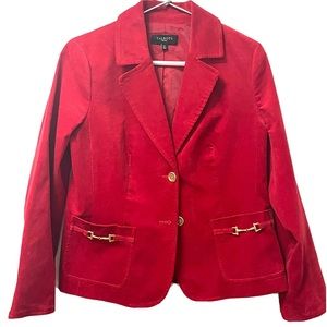 Talbots Red Equestrian Corduroy Blazer Size 12P